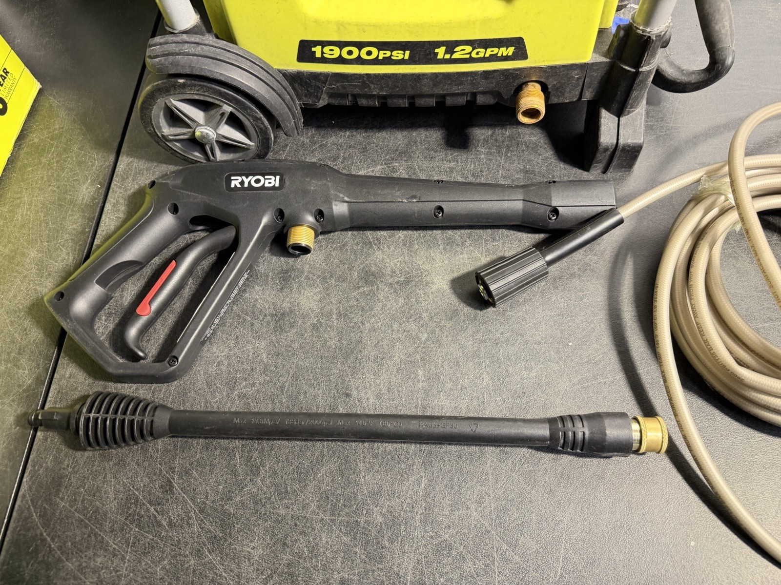 RYOBI 1900 PSI 1.2 GPM Electric Pressure Washer RY1419MT Used Tested