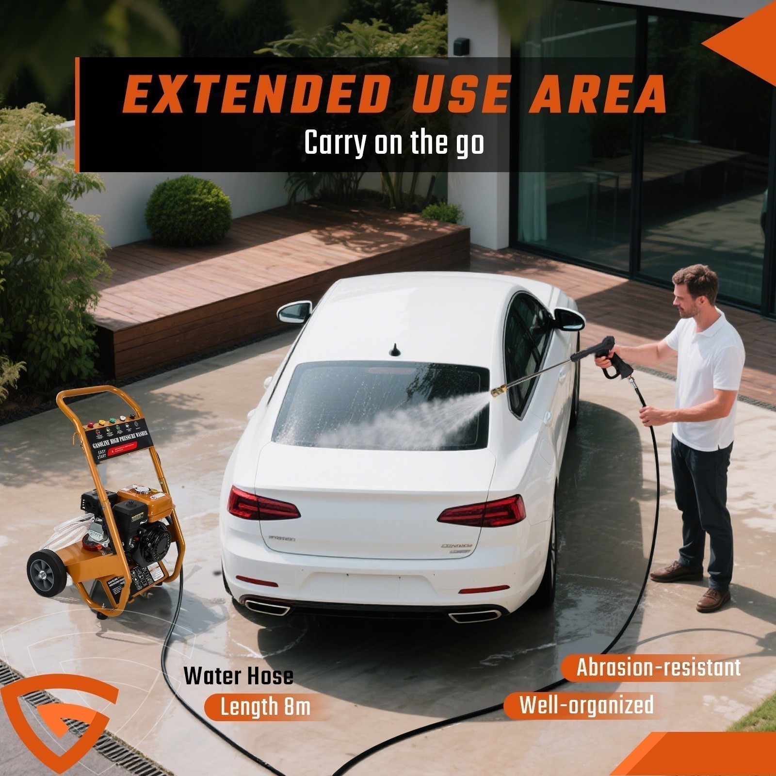 Gas Pressure Washer Gas Powered Washer 3950 PSI 2.6 GPM 212cc With 5 Nozzles