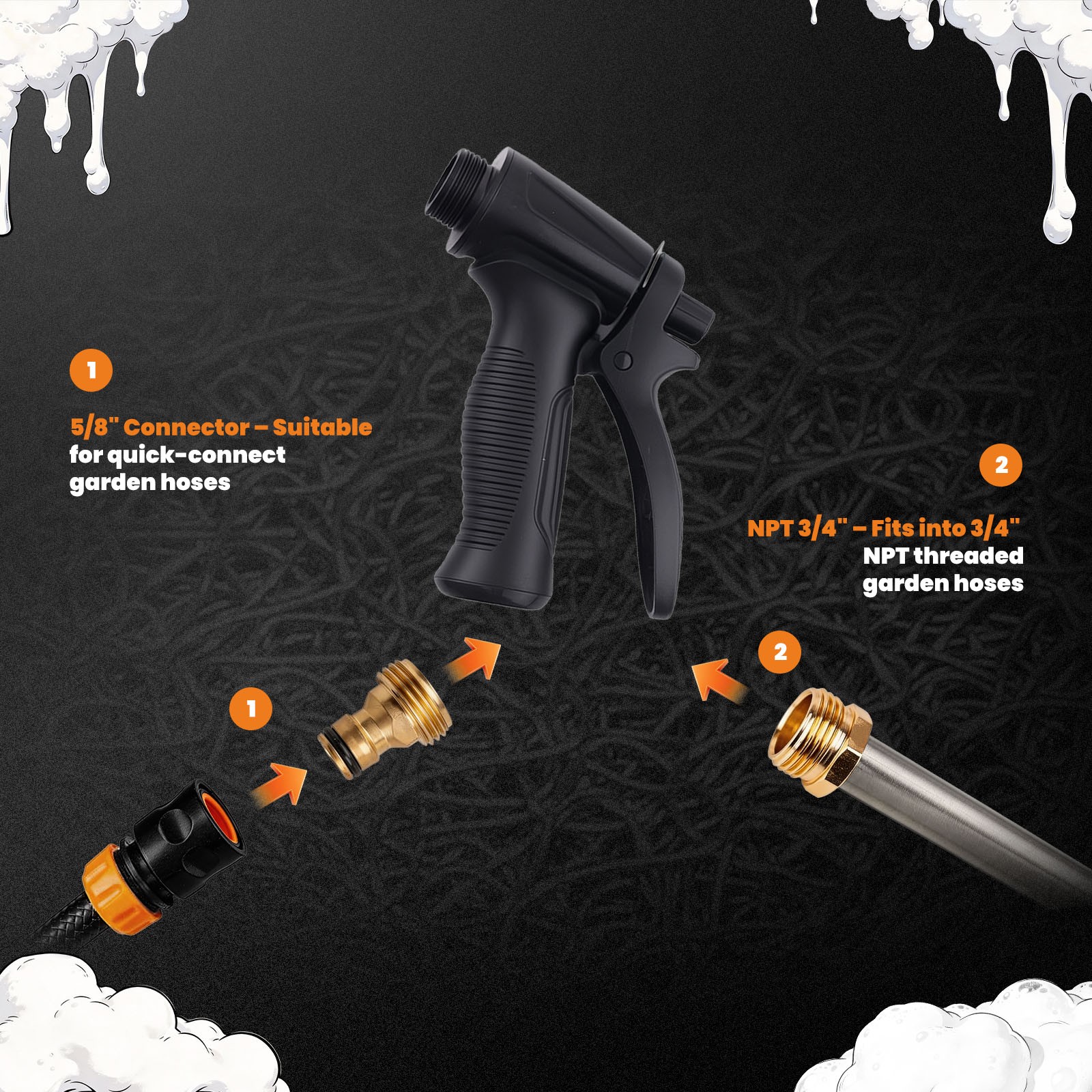 1L Car Wash Foam Cannon Gun Car Wash Soap Sprayer Quick Connect Pressure Washer