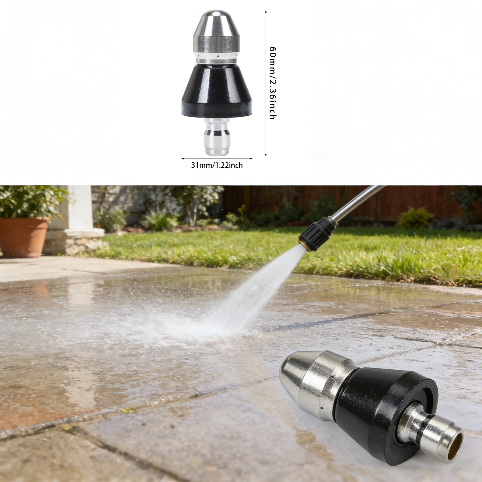 1pc 1/4 High-Pressure Drain Nozzle Sewer Pipe Cleaner Pressure Washer Tools USA
