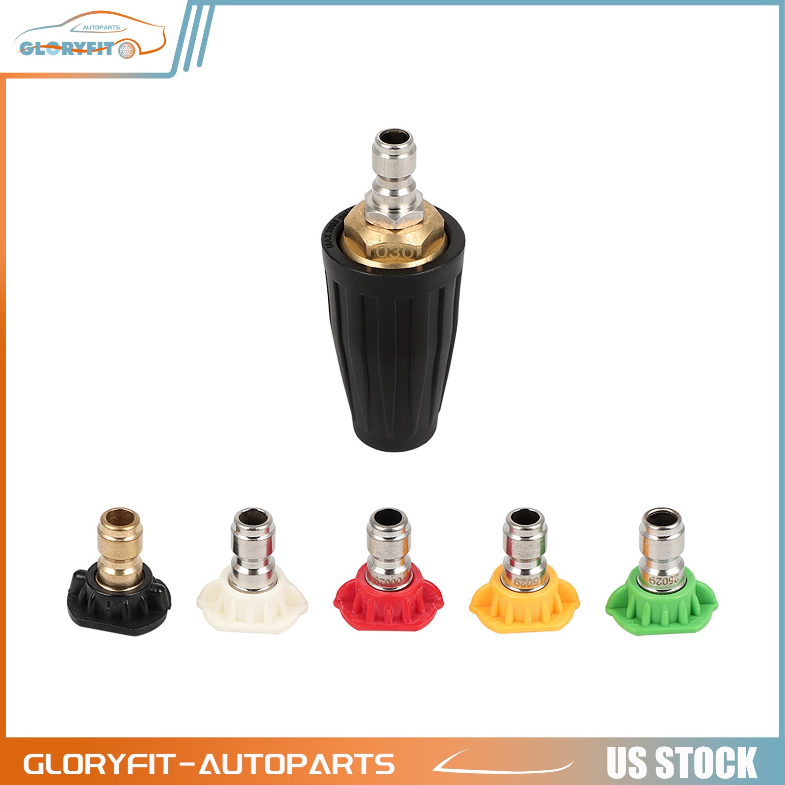 1/4″ High Pressure Washer Rotating Turbo Nozzle Spray Tip 4.0 GPM 3000 PSI Quick