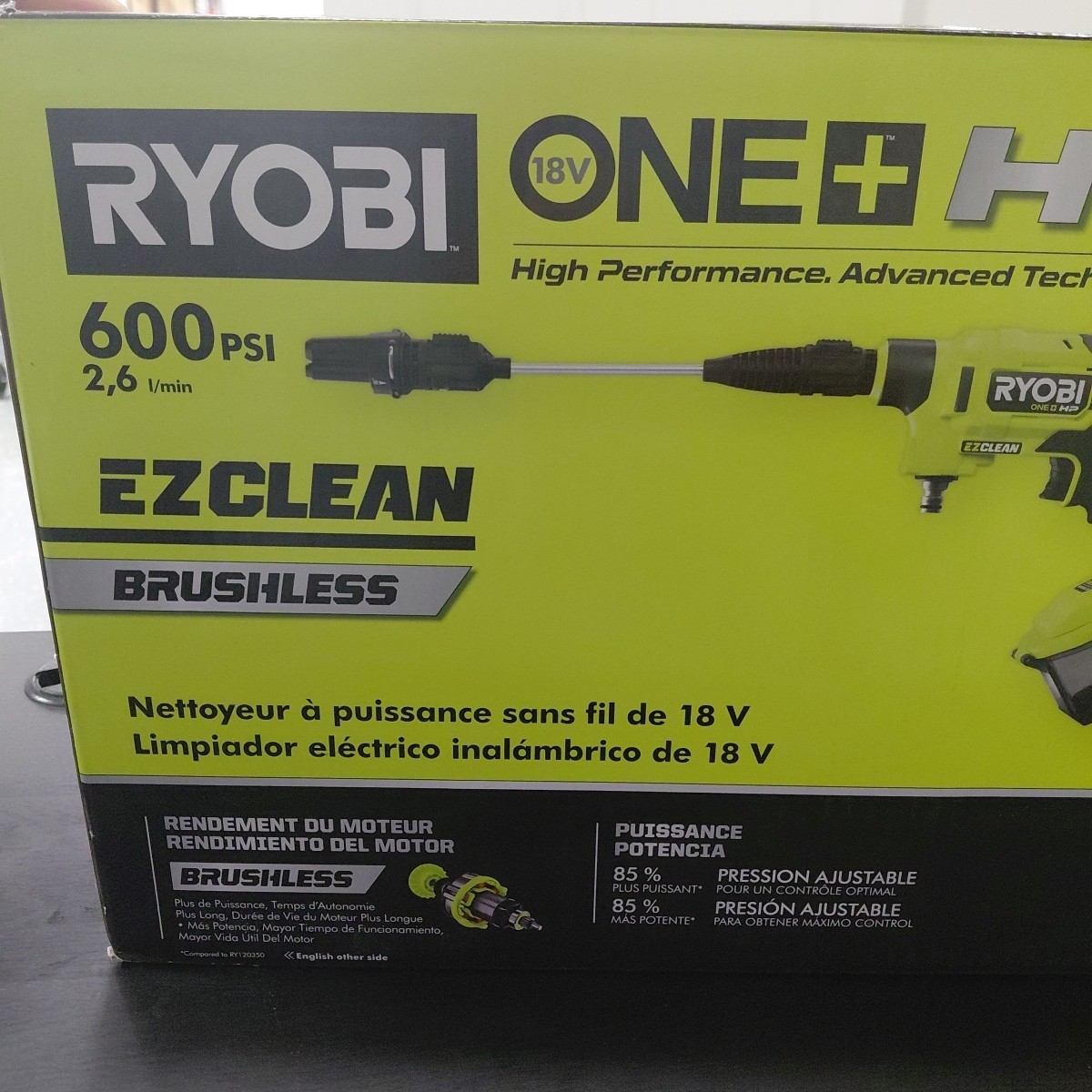 ONE+ HP 18V Brushless EZClean 600 PSI 0.7 GPM Cordless Power Cleaner (TOOL ONLY)