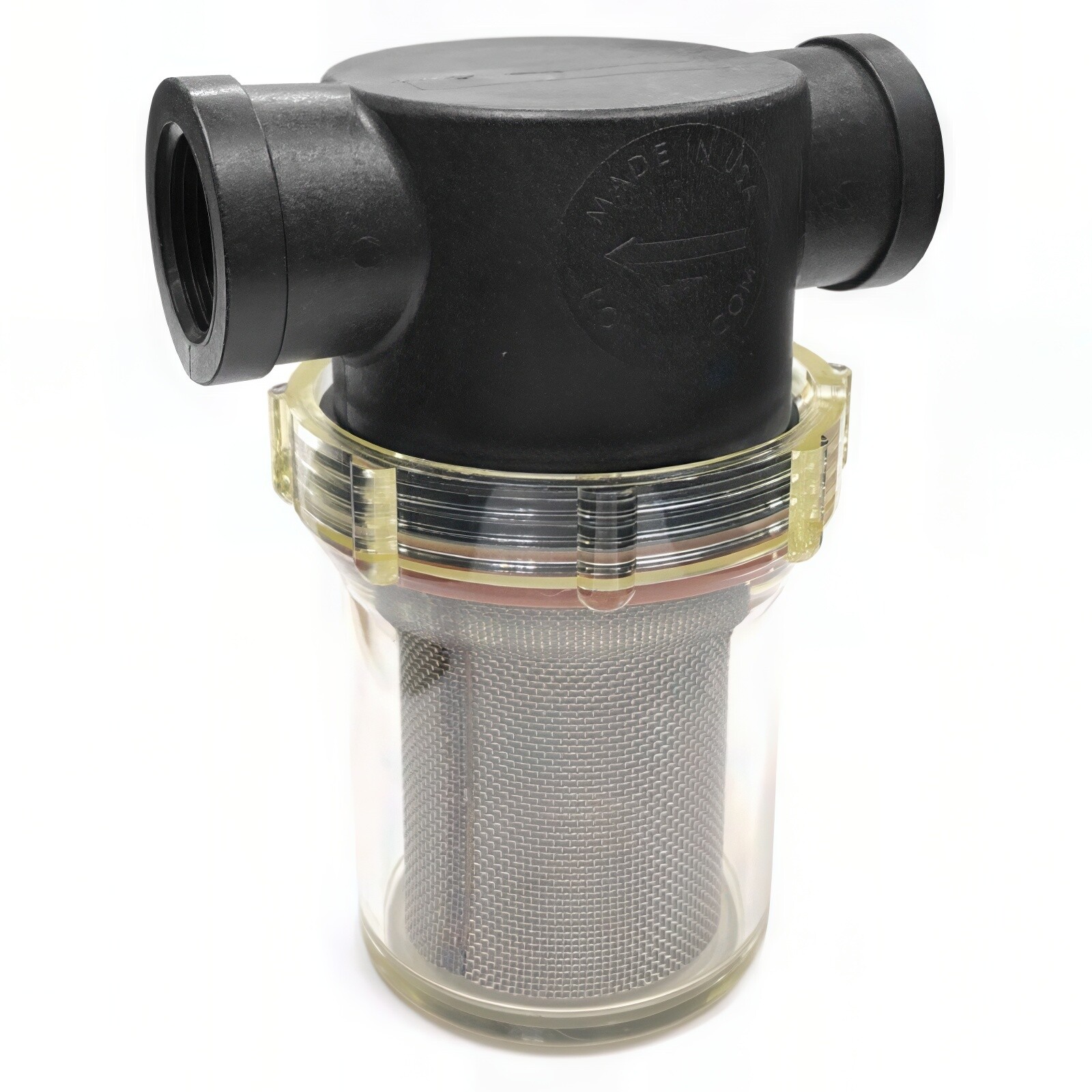 In-Line Can Filter, 1″ FPT 40-Mesh Clear Bowl for Pressure Washers