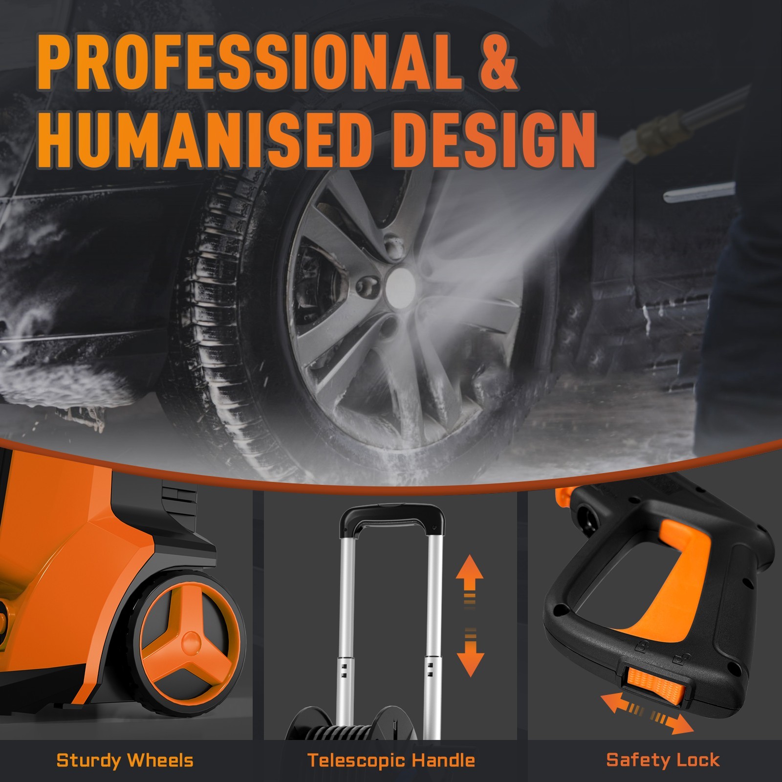 Pressure Washer 4500PSI 4.0GPM, 15-Level Touchscreen, Soap Tank, for Home