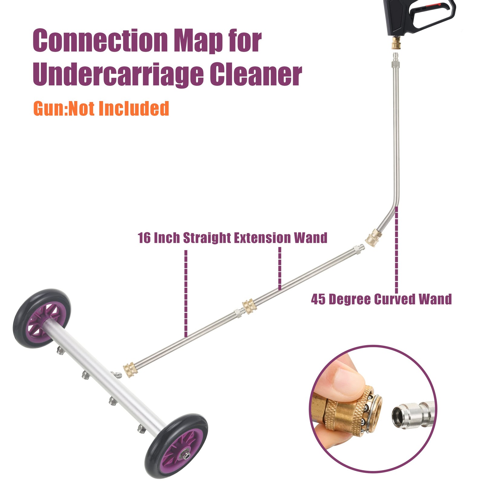 16 Inch Pressure Washer Undercarriage Cleaner