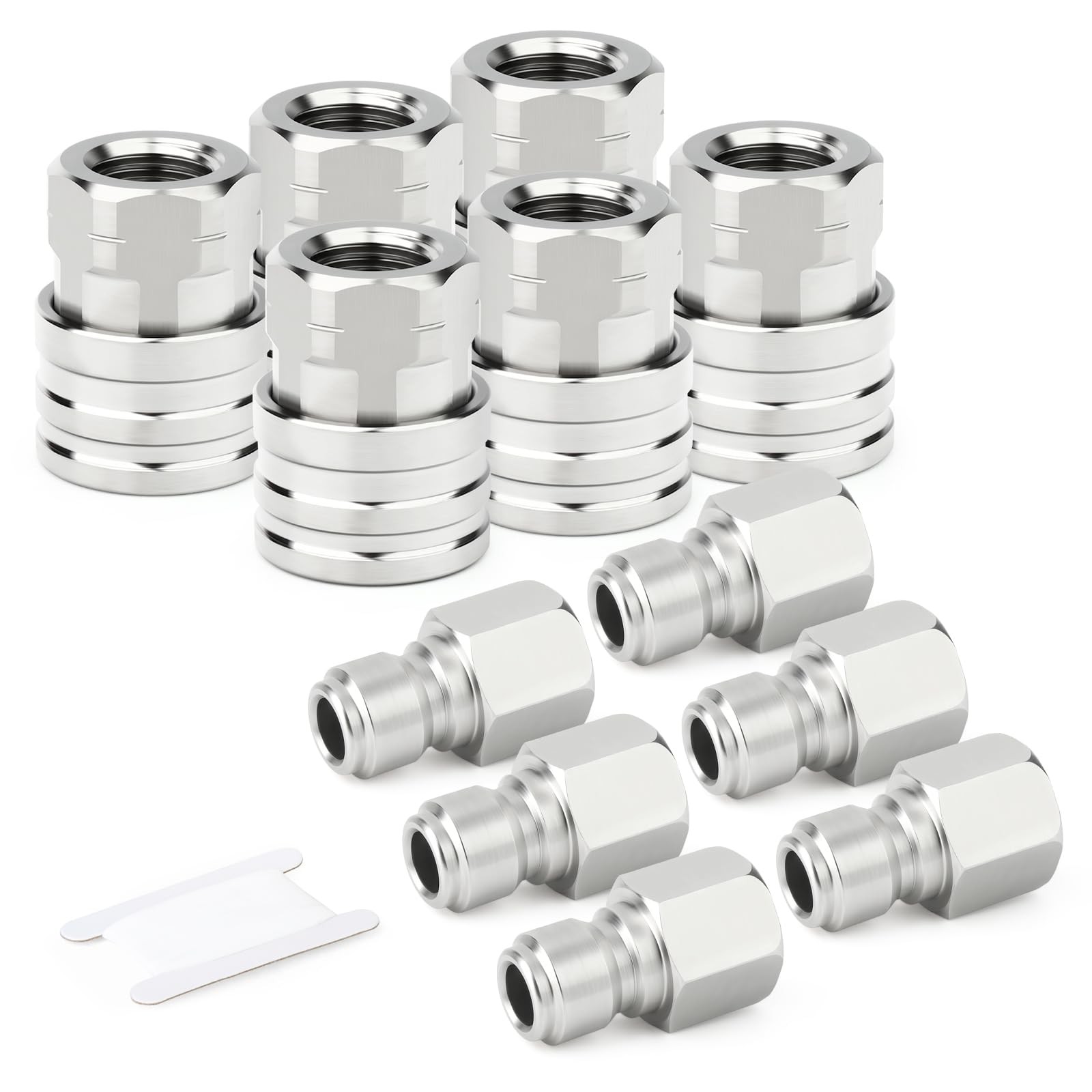 12 PCS 304 Stainless Steel Pressure Washer Adapter 1/4 Inch Quick Connect
