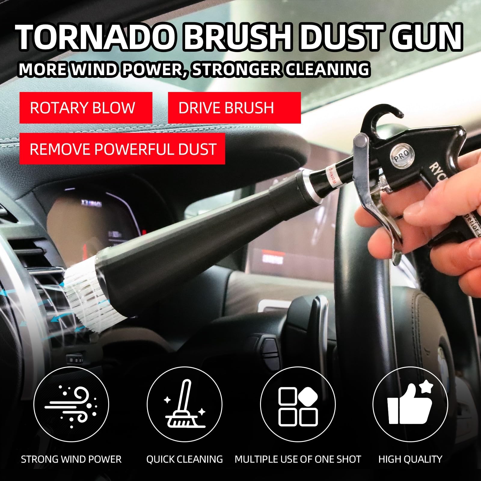 Tornado Dry Cleaning Gun Tornado Car Cleaning Gun Tornado Dry Air Blow Gun wi…