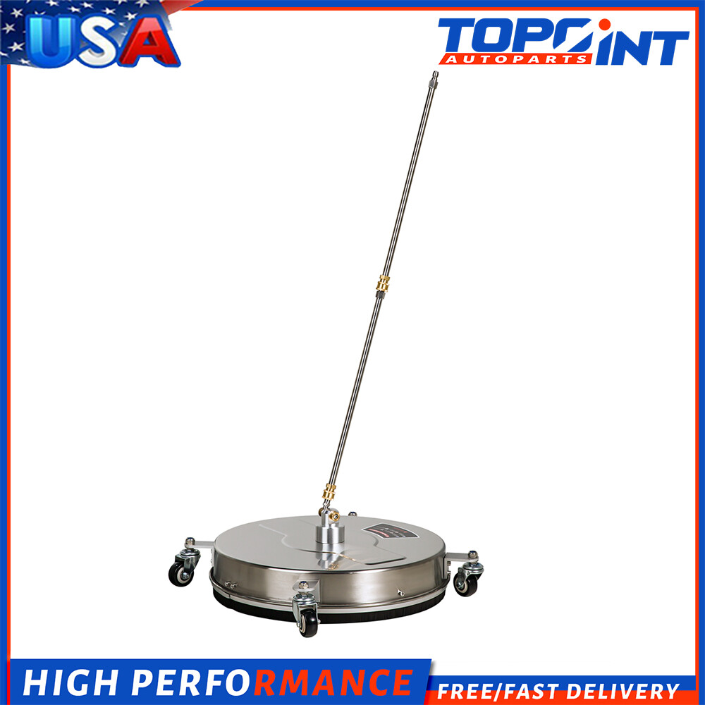18″ Pressure Washer Surface Cleaner with 4 Wheels 4000 PSI + 2 Extension Wand