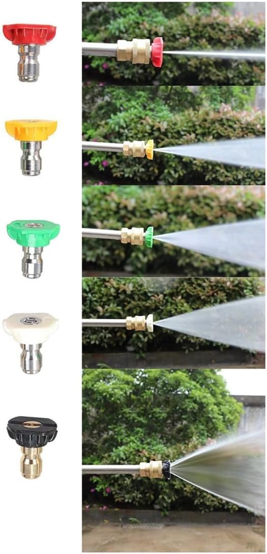 5-Pack High-Pressure Washer Nozzle Tips Set, 4500 PSI, Multi-Angle, Stainless…