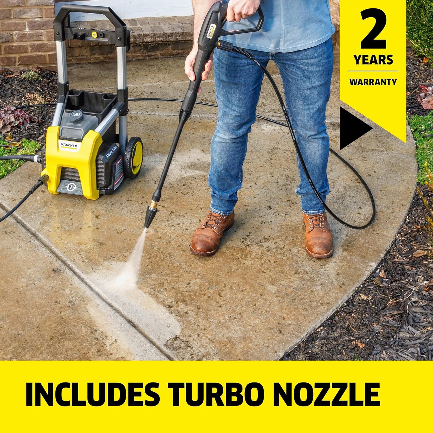 Kärcher Pressure Washer K1700, CETA Certified, 3 Spray Nozzles, Detergent Tank