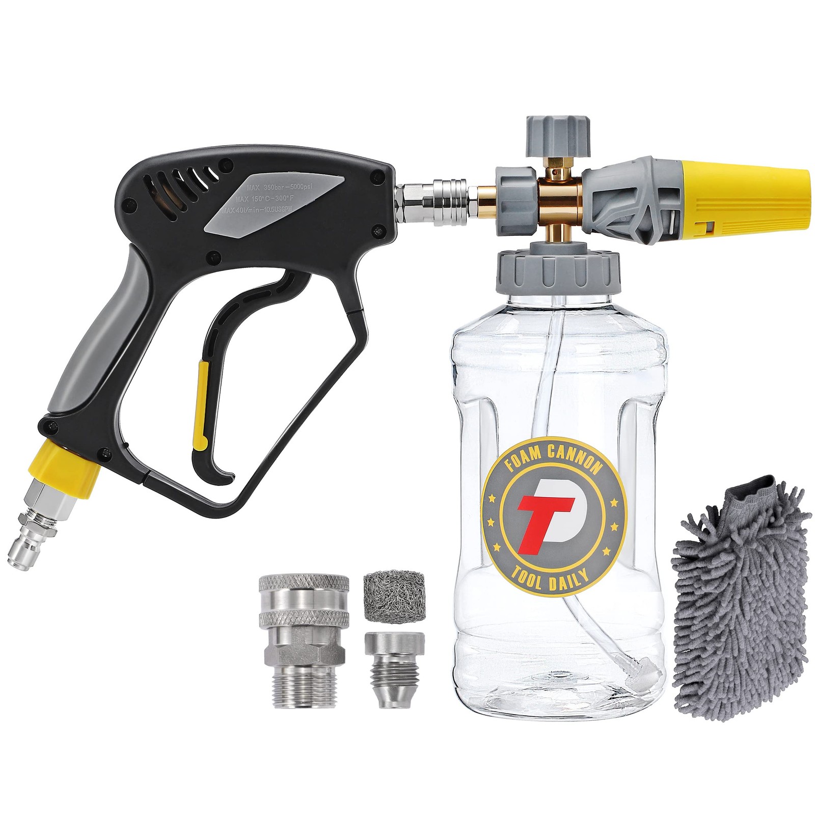 Foam Cannon with Pressure Washer Gun 5000 PSI, Power Washer Gun with 3/8” Sw…
