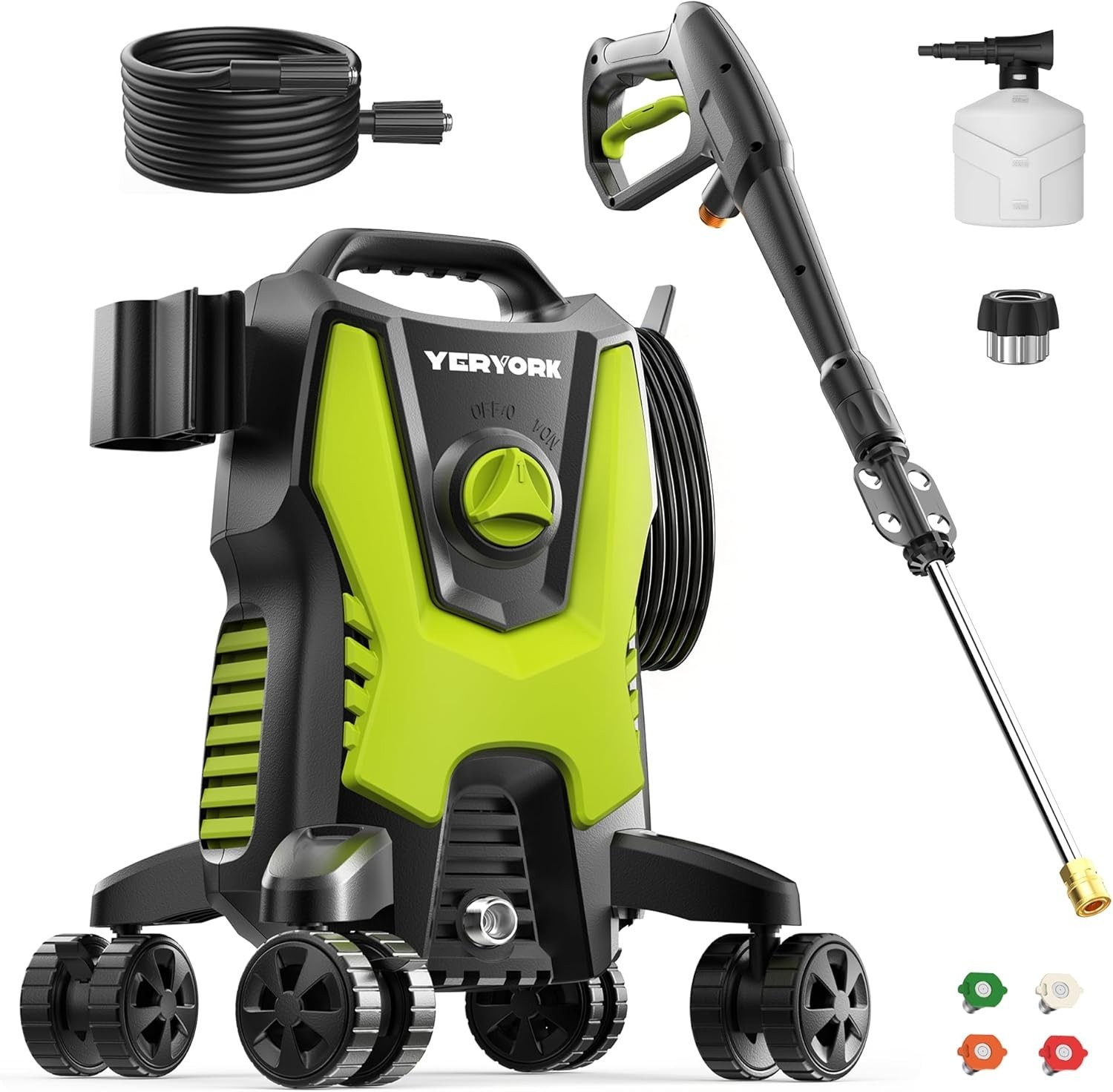 3500 PSI Power Washer with 4 Lockable Wheels & Foam Cannon – Effortless Cleaning