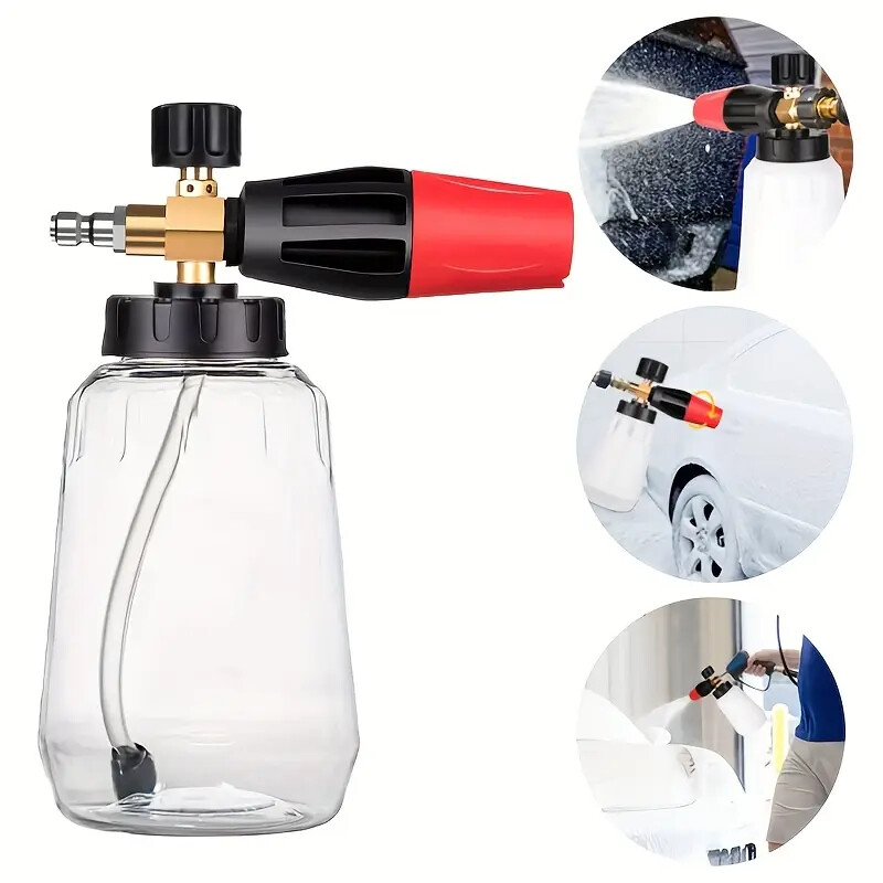 1/4″ Snow Foam Pressure Washer Gun Car Wash Soap Lance Cannon Spray Jet Bottle