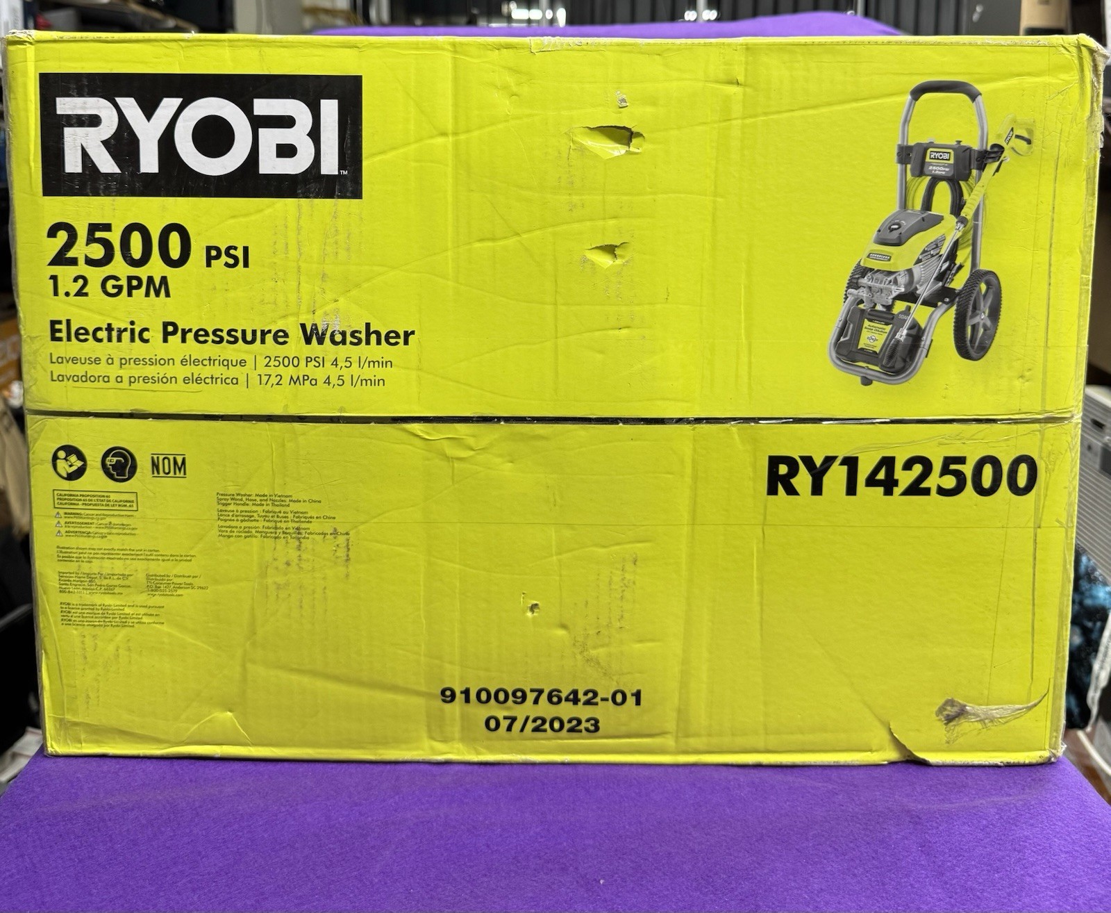 💥NEW SEALED BOX💥RYOBI RY142500 2500PSI 1.2GPM BRUSHLESS PRESSURE POWER WASHER!