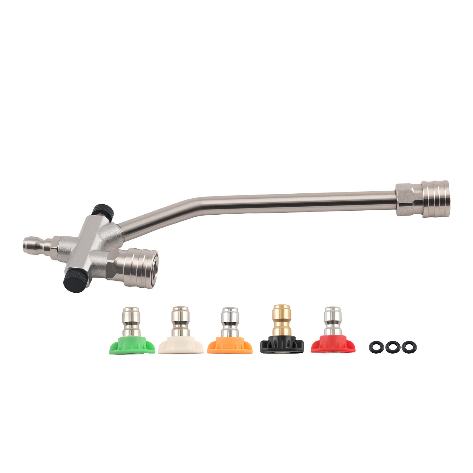 Pressure Washer Foam Lance Dual Use & 5 Spray Nozzles 4000 PSI 1/4″ Stainless