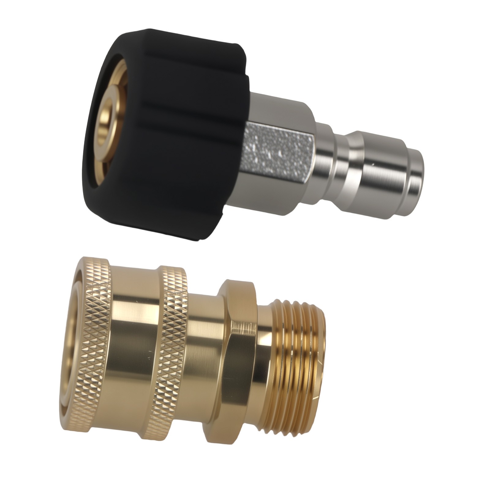2PCS M22-14mm Thread to 3/8″ QC Brass Adapter Pressure Washer Fitting 5000PSI
