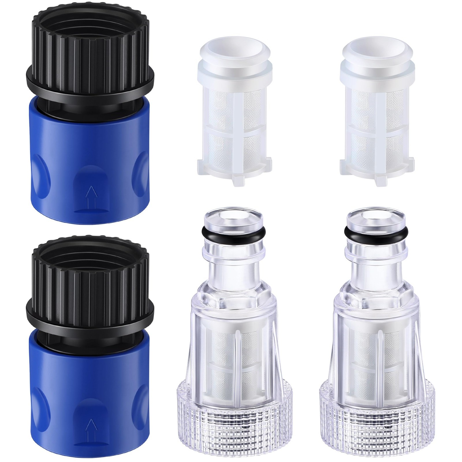 6 Pack 3/4 Inch Pressure Washer Hose Adapter Quick Connect Garden Hose Fittings