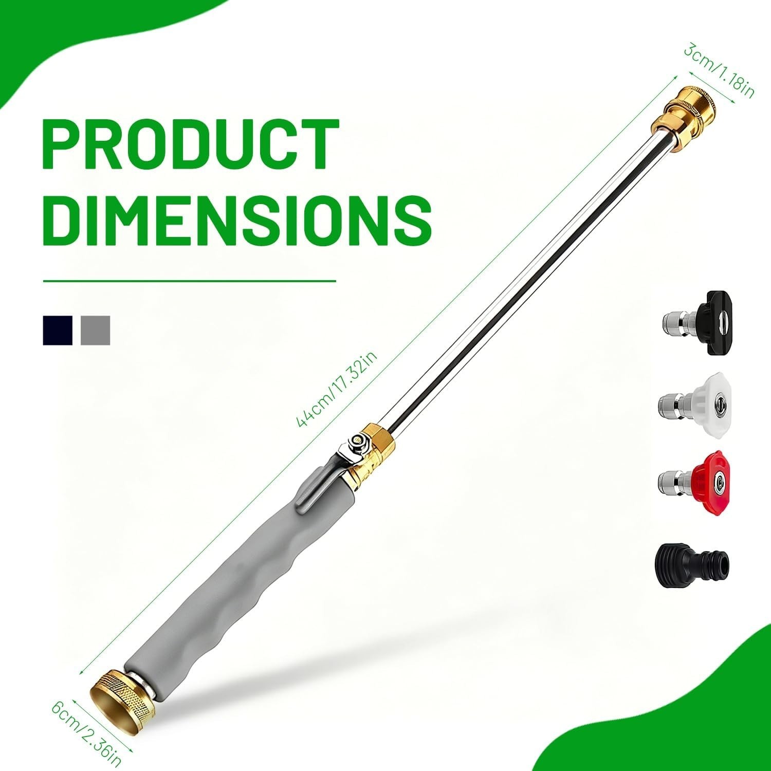 Aluminum Hydro Jet Nozzle with 3 High-Pressure Settings for Effective Cleaning