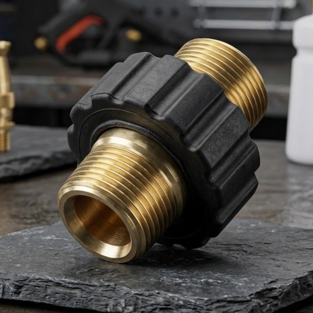 Double Nipple M22x1.5 Male Hose Connector Coupling For High Pressure Cleaner ~