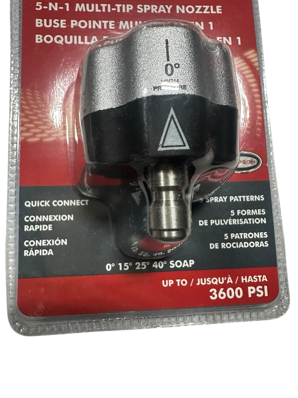 Simpson 80142, 5-N-1 Multi-Tip Spray Nozzle for Pressure Washer, Up To 3600 PSI