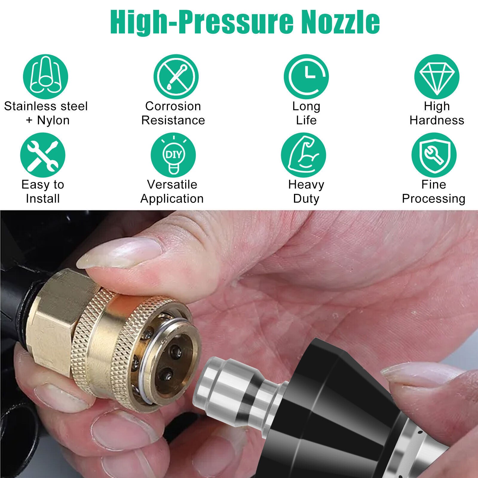 2x Sewer Cleaning Tool High-Pressure Nozzle, Toilet Auger, Clean Out Sewer Pipe