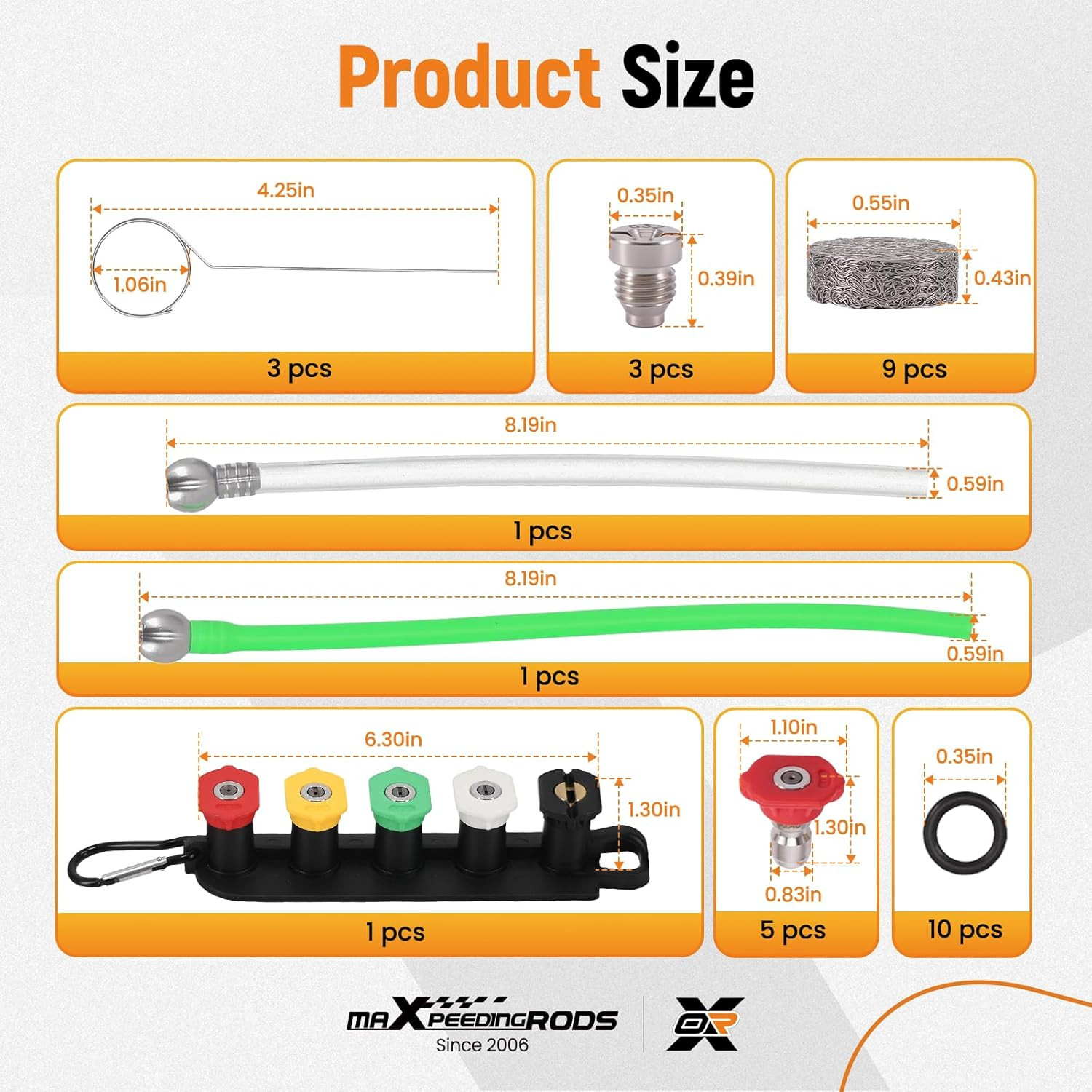 Pressure Washer Accessories: Nozzle Tips, Foam Cannon Kit & O Rings