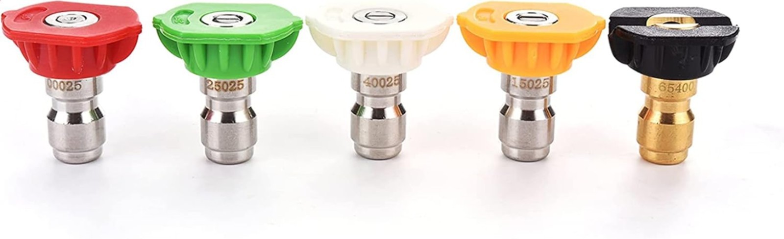 Pressure Washer Nozzle Tips 5-Pack 4000 PSI Stainless Steel Brass Quick Connect