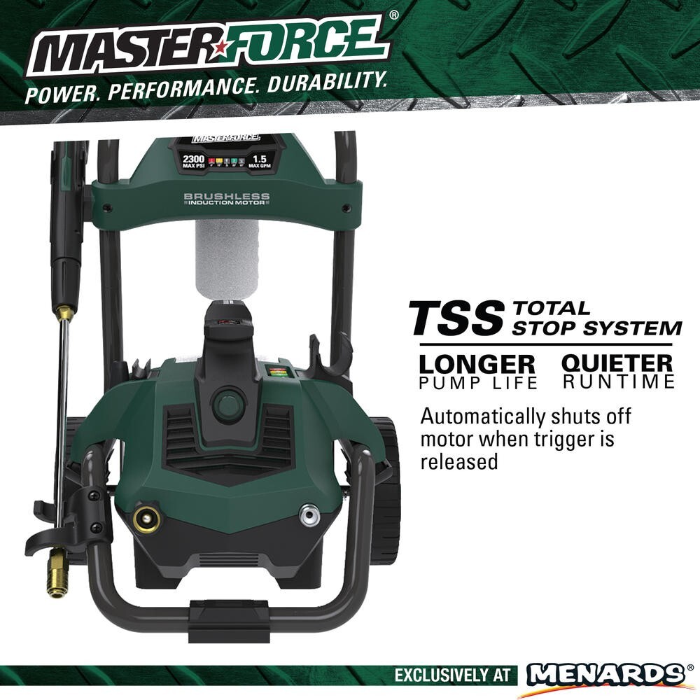 2300 PSI 1.5 GPM 13 Amp Corded Electric Pressure Washer 4 Spray Turbo Nozzle