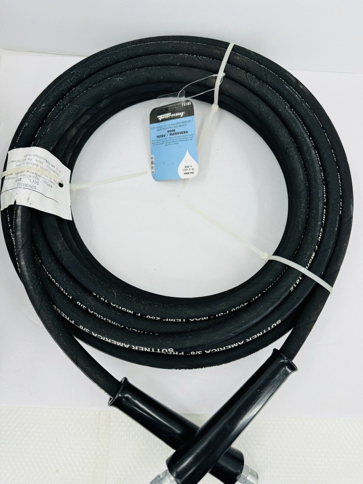 Forney (#75183) 3/8 In. x 50 Ft. 4000 psi Male Pressure Washer Hose