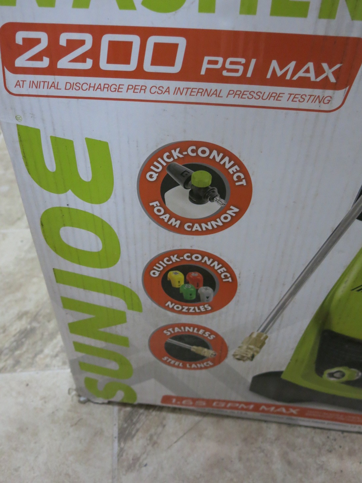 Sun Joe 2200 PSI Electric Powered Pressure Washer, 1.2 GPM Power Cleaner