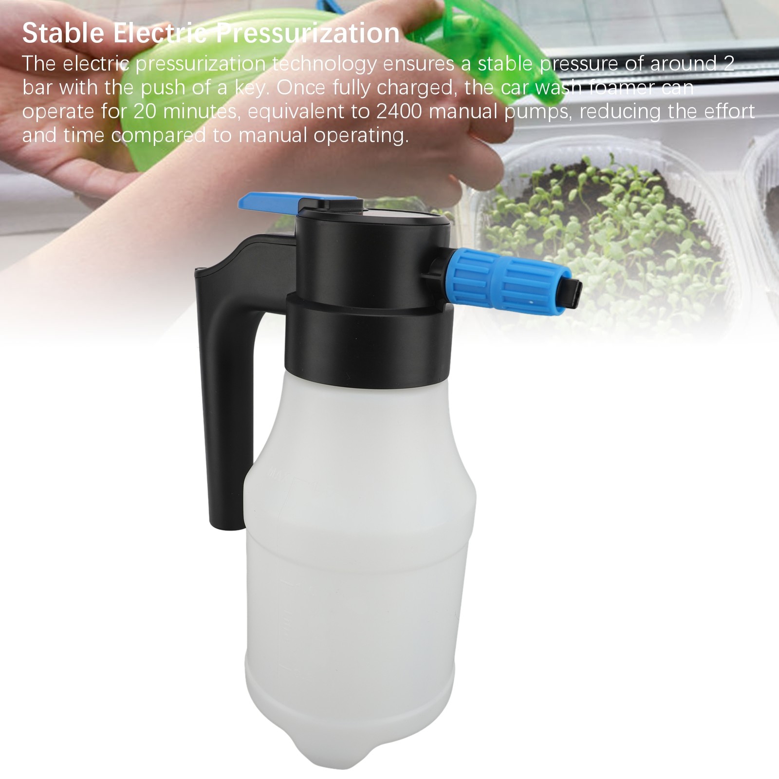 1.5L Electric Car Foam Sprayer High Pressure USB Portable Car Wash Foamer For Ga