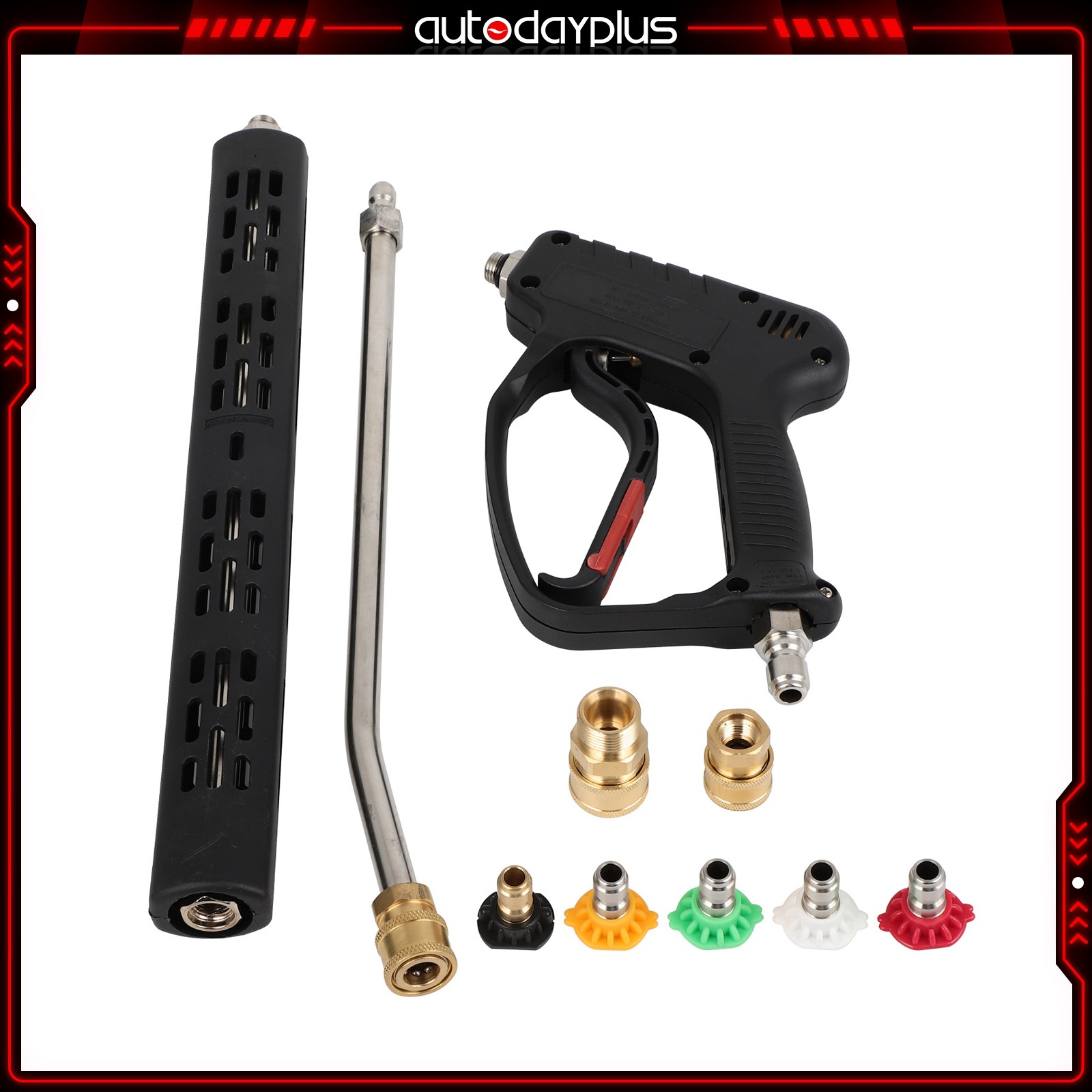 5000PSI 3/8″ High Pressure Washer Gun with Extension Wand Trigger Handle 1/4″