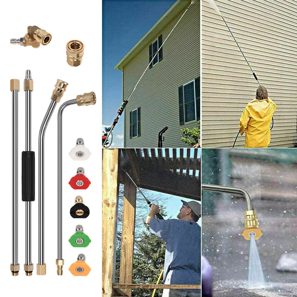 4000PSI High Pressure Washer Extension Wand Replace Lance Gutter Cleaner 5Nozzle
