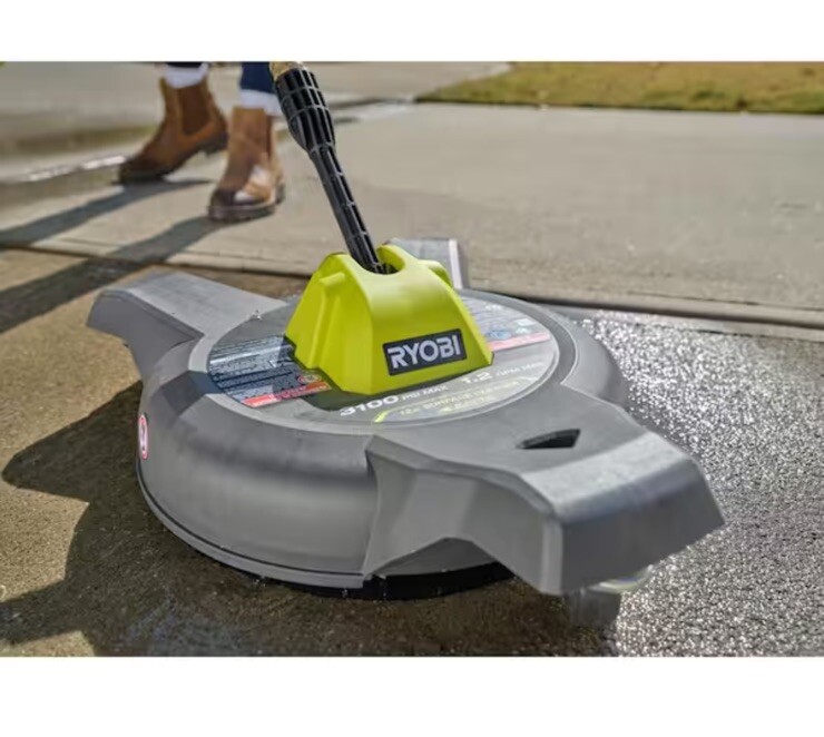 RYOBI 12 in. 3100 PSI Electric Pressure Washer Surface Cleaner w/ Caster Wheels