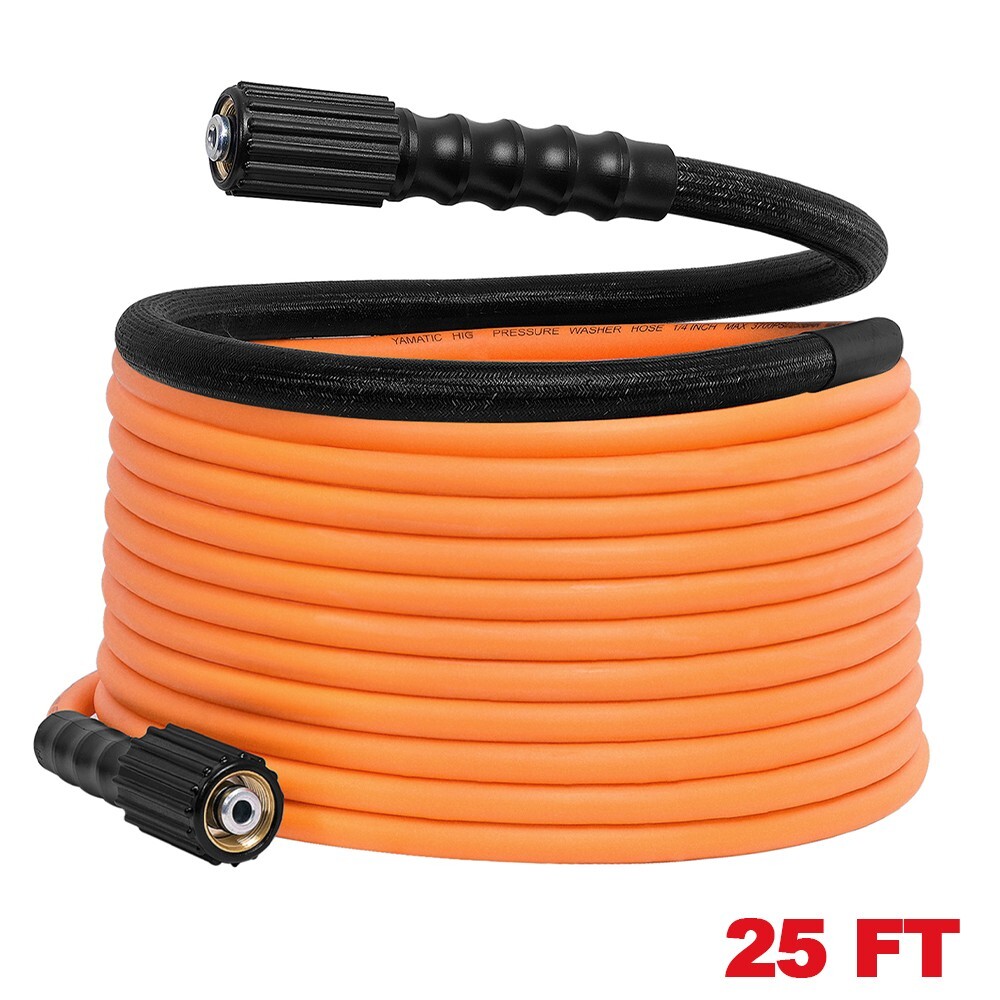 YAMATIC 3700 PSI 1/4″ Pressure Washer Hose 25 ft. Durable & Flexible M22-14mm