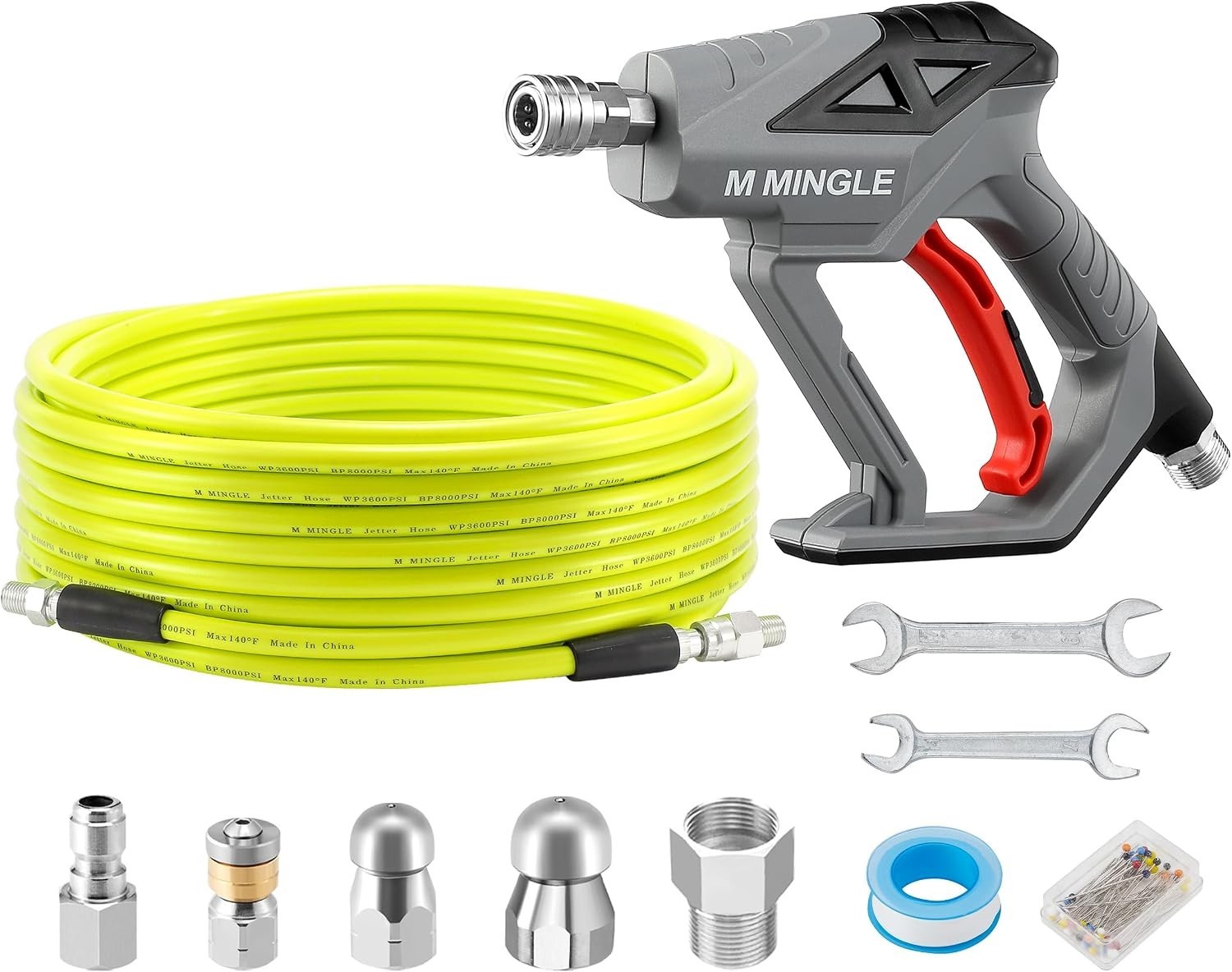 Kit de limpieza de alcantarillado a presión para hidrolavadora de 50/100ft