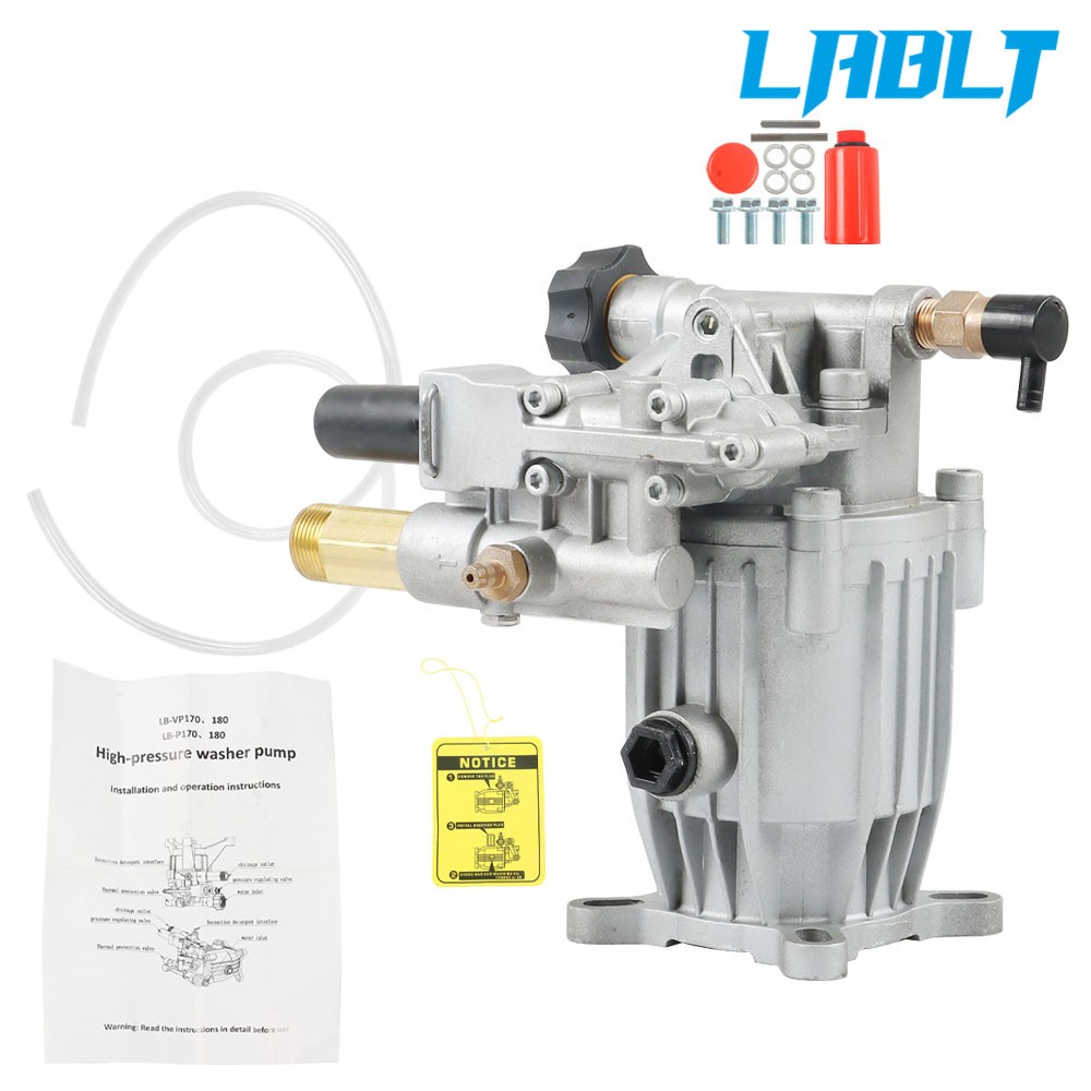 LABLT Pressure Washer Pump 3/4 HorizShaft MAX 3000 PSI 2.5 GPM Oil Sealed
