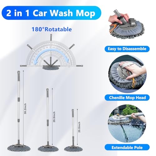 Car Wash Detailing Kit with Foam Gun, Car Cleaning Kit Set,Car Wash Brush with