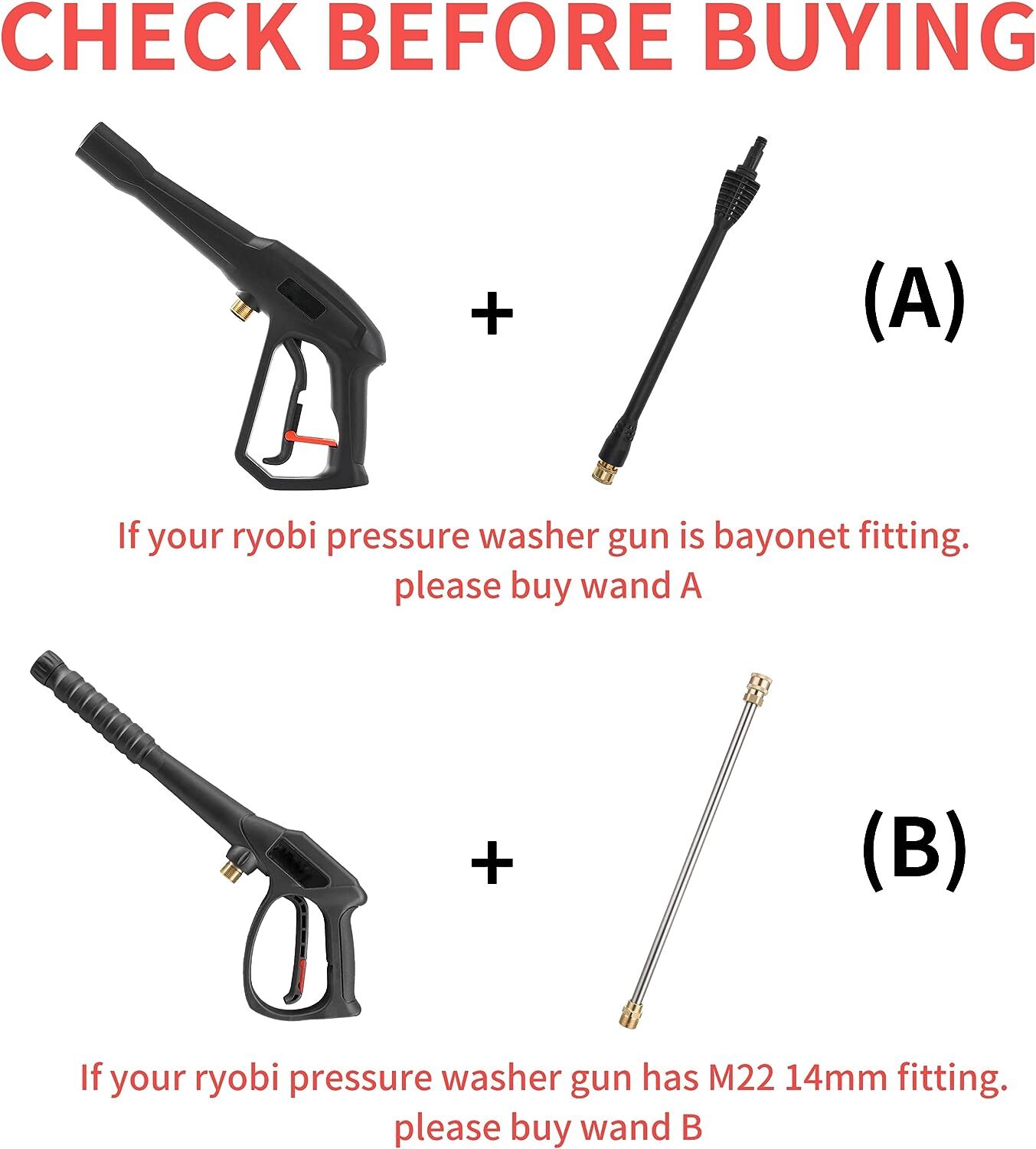 Pressure washer accessory kit replaces 16 inch pressure washer with 5 nozzles an