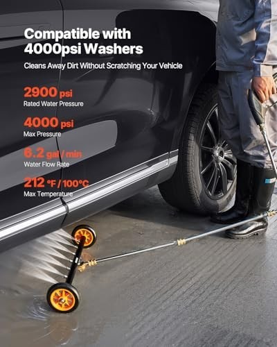 24″ Pressure Washer Undercarriage Cleaner – 4000 PSI, Stainless Steel, 7 Nozzles