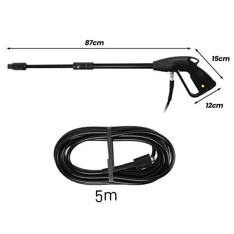 5800PSI High Pressure Car Power Washer Gun Spray Wand Lance Nozzle + Hose Kit