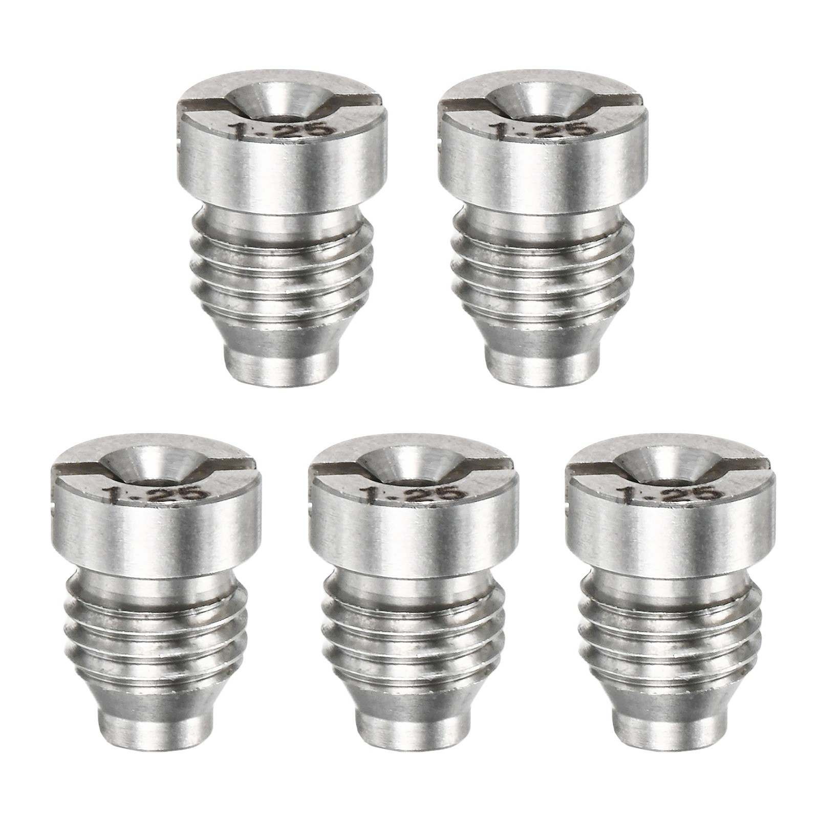 5-Pack 1.25 mm Stainless Steel Foam Cannon Orifice Nozzle Tips for Car Wash