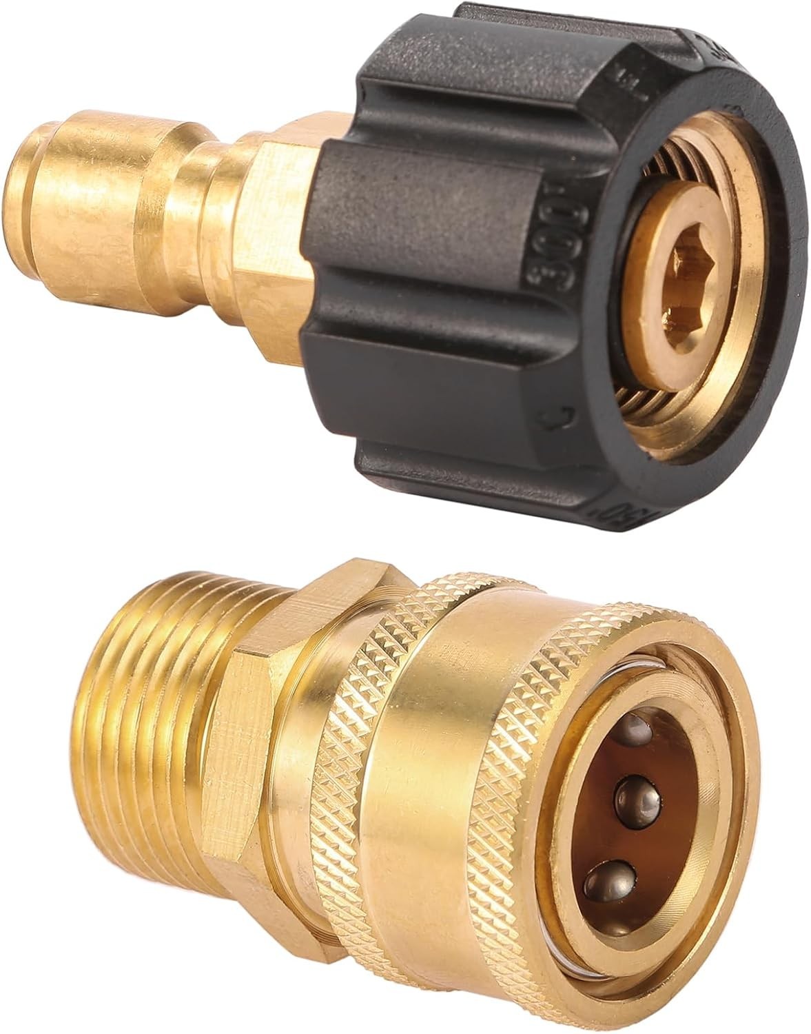 Pressure Washer Quick Connect Fittings, Quick Connect Kit M22 14mm to 3/8 Inc…