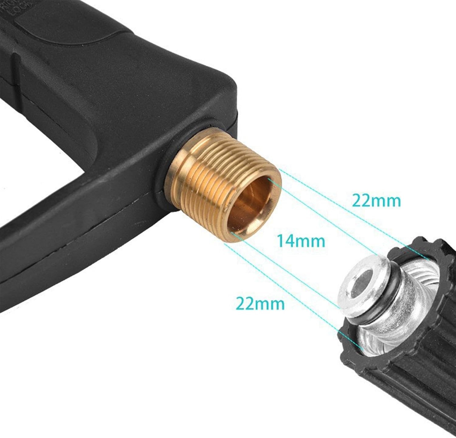 1/4″ High Pressure Washer Gun 4000 PSI Car Wash Foam Spray Short Wand w/5 Nozzle