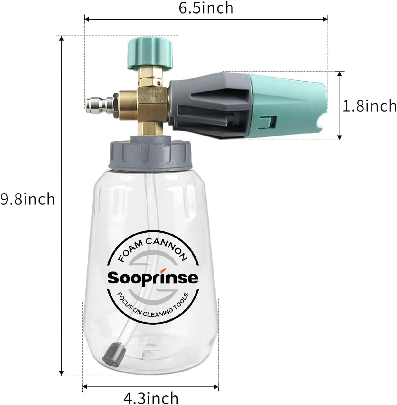 Sooprinse Foam Cannon, Adjustable Snow Foam Lance Transparent Body, Professional