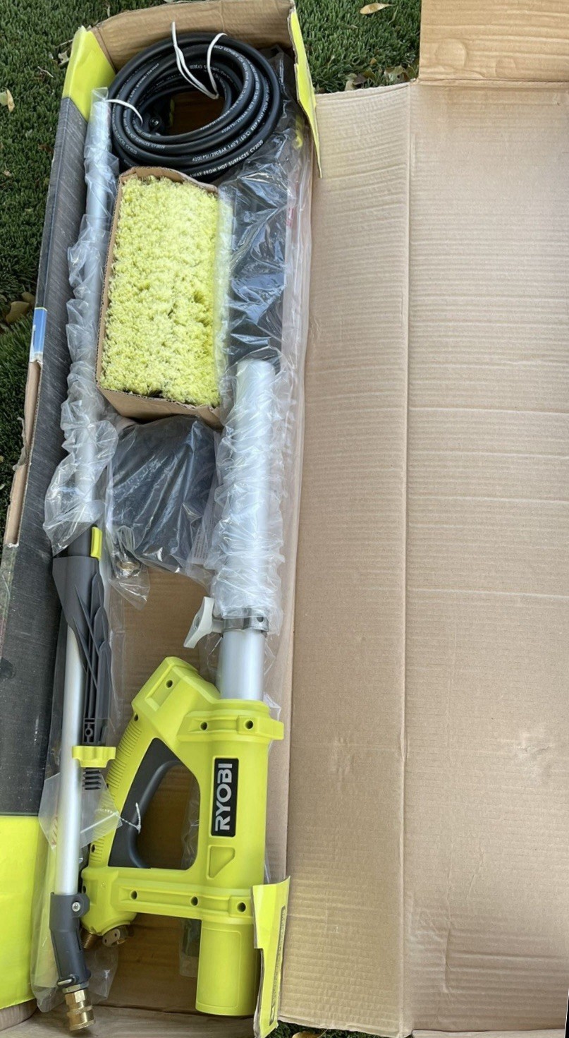 Ryobi 18ft Pressure Washer Telescoping Pole 18 ft Extension W/ Brush RY31EP26