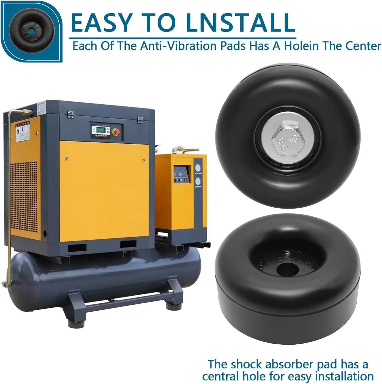 Heavy Duty Rubber Anti Vibration Feet for Generators, Pressure Washers, Air C…