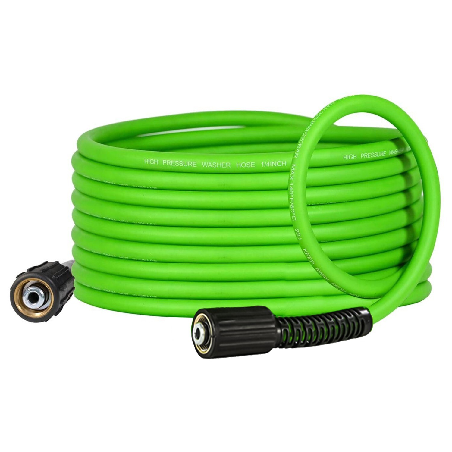 Super Flexible High Pressure Washer Hose 1/4″ M22-14mm & 15mm &3/8″ QC Adapters