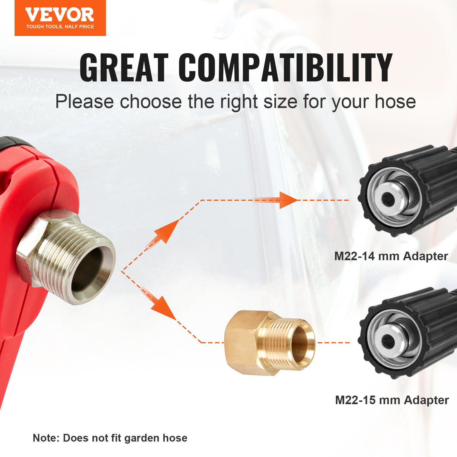 High Pressure Washer Gun, 4000 PSI, Pressure Washer Handle with 5 Nozzle Tips US