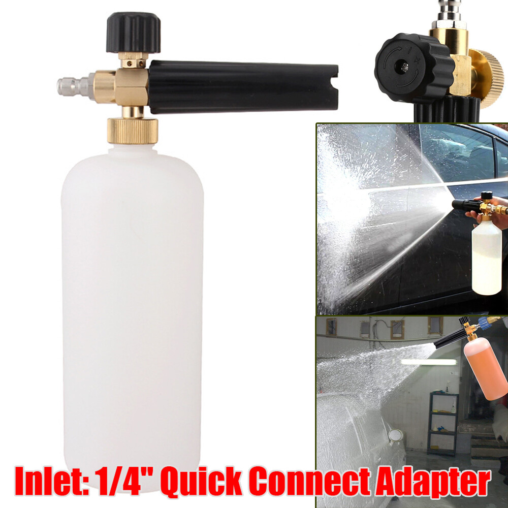 1/4″ Snow Foam Pressure Washer Gun Car Wash Soap Lance Cannon Spray Jet Bottle